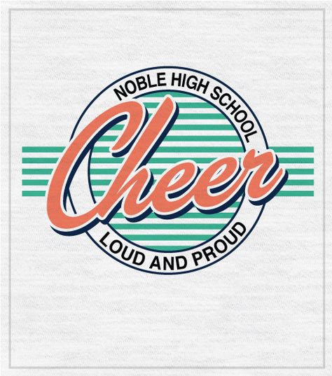 Retro Cheer Shirt, Cheer Tees Shirt Ideas, Cheer Logos Design, High School Cheer Shirts, Cute Cheer Shirts Design, Cheer T Shirt Designs, High School Shirt Designs, Team Tshirt Design, Cheer Shirts Designs