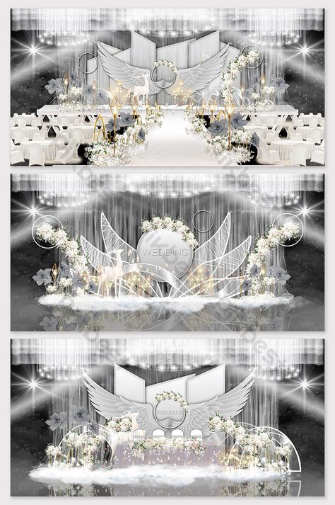 Stage Layout, Chinese New Year Poster, Wedding Tools, Wedding Stage Design, Dream Wedding Decorations, Wedding Backdrop Design, Light Blue Wedding, Gray Wedding, Grey Wedding