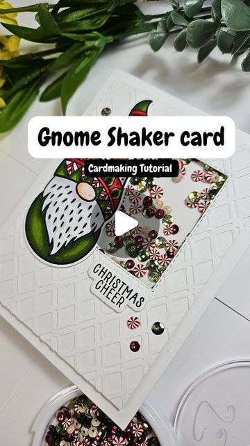 Alexandra: 🇨🇦 cardmaker on Instagram: "Make a shaker card with me! 

I really love this sequin mix from Picket Fence Studios' recent release, so of course, I had to make a shaker card. There is no better way to show off a sequin mix than a shaker card! 

Featuring the following Picket Fence Studios products 
💚 Cheerful Winter Gnomes stamp and coordinating die set 
❤️ Simple Plaid cover plate die 
💚 Oh, What Fun sequin mix 

#handmadecards #cardsofinstagram #cardmaking #cardmakingtutorial #picketfencestudiosstamps #picketfencestudios #coloring #stamping #papercrafts" Shaker Christmas Cards, Christmas Shaker Cards, Shaker Cards Tutorial, Winter Gnomes, Oh What Fun, Crafts Cards, Stampin Up Christmas, Card Making Tutorials, Diy Christmas Cards