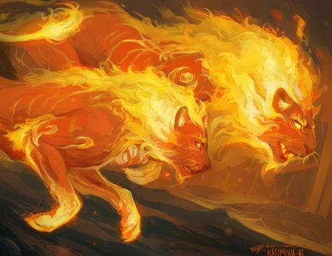 Lions on fire Fem Luffy, Gravity Art, Fantasy Pets, Buggy The Clown, Fire Lion, Phoenix Images, Nemean Lion, Mythical Animals, Mythical Dragons