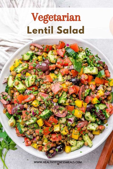 Dense Salad, Lentils Salad, Lentil Side Dish, Cold Spaghetti Salad, Green Lentil Salad, Greek Chicken Pasta, Chickpea Tuna Salad, Dash Diet Recipes, Canned Lentils