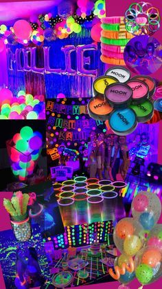 Check out edithbeyne's Shuffles NEON PARTY🎉 Neon Preppy Party, Glow In The Dark Party Decorations, Neon Sleepover, Neon Themed Birthday Party, Neon Sweet 16, 13th Birthday Party Ideas For Girls, Glow Party Decorations, 14th Birthday Party Ideas, Slumber Party Birthday