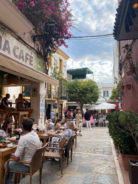 Spain Cafe Aesthetic, Cafe In Spain, Spanish Lifestyle Aesthetic, Marbella Spain Aesthetic, Summer In Spain Aesthetic, Spanish Summer Aesthetic, Malaga Spain Aesthetic, Spain Cafe, Marbella Aesthetic