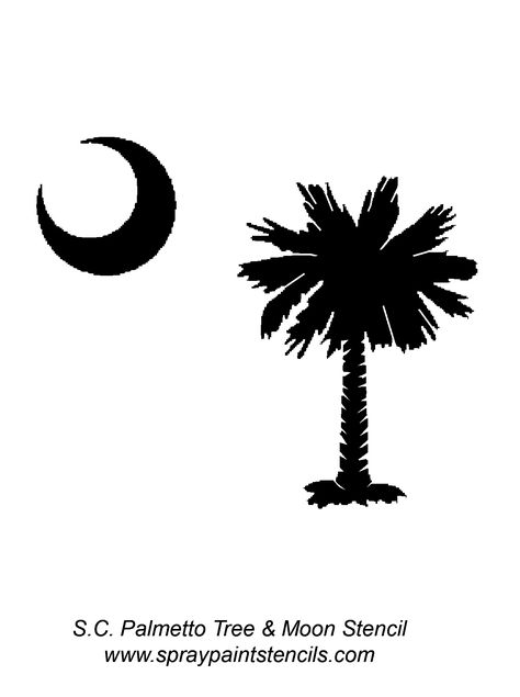 palmetto tree Palmetto Moon Tattoo, South Carolina Palm Tree Tattoo, Palmetto Palm Tree, Sc Tattoo, Palmetto Tree And Crescent Moon Tattoo, Gif Template, South Carolina Tattoo, Carolina Tattoo, Silhouette Palm Tree