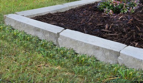 Limestone Garden Edging, Limestone Edging, Garden Border Stones, Landscaping Edging, Concrete Edger, Brick Border, Edging Stones, Stone Edging, Borders Garden