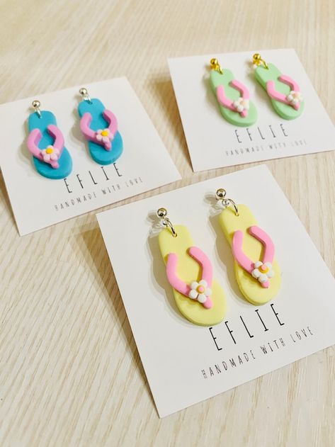 Eflie - Etsy UK Polymer Clay Beads Diy, Diy Earrings Polymer Clay, Handmade Clay Jewelry, Polymer Clay Jewelry Diy, Jewelry Summer, Earrings Summer, Clay Jewelry Diy, Diy Resin Crafts, Fimo Clay