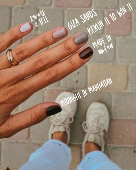 Heidi Sherrill on Instagram: “I’m not sure if this is a #colorstreet manicure but if not, you can easily recreate it with Color Street!  Swiss & Tell Giza Sands Berlin…” Nail Combos, Nail Color Combos, Color Street Combos, Color Street Ideas, Dry Nail Polish, Fall Acrylic Nails, Dry Nails, Street Nails, Makeup Tricks