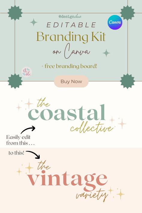 Canva Branding Kit, Canva Branding, Branding Aesthetic, Boho Branding, Branding Kits, Secondary Logo, Diy Logo, Coastal Aesthetic, Logo And Branding