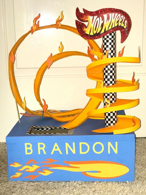 Boys Hot wheels Valentine’s Day box Hotwheels Valentines Boxes Diy, Race Car Valentine Box Ideas, Hotwheels Valentines, Race Car Valentines Boxes, Hot Wheels Valentine Box Ideas, Hot Wheel Valentine Box Ideas, Car Valentine Box Ideas, Valentine Boxes For Boys, Hot Wheels Valentine