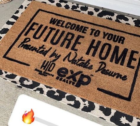 "Welcome To Your Future Home Realtor Doormat, Real Estate Agent Client Gift, Outdoor Door Mat, Welcome Mat, Closing Gift, Home Buyer HANDMADE FLOCKED COIR DOORMAT 100% NATURAL COIR DOORMAT WITH PVC RUBBER BACKING: The natural coconut fiber surface provides durability and traction to wipe your shoes with PVC rubber backing to provide added durability and slip resistance. VARIETY OF DESIGNS: Doormat Decoir has hundreds of designs and sayings to choose from to compliment the look of any entryway st Real Estate Marketing Gifts, Realtor Ideas, Marketing Gifts, Realtor Client Gifts, Real Estate Marketing Strategy, Real Estate Fun, Home Realtors, Real Estate Agent Gift, Real Estate Closing Gifts