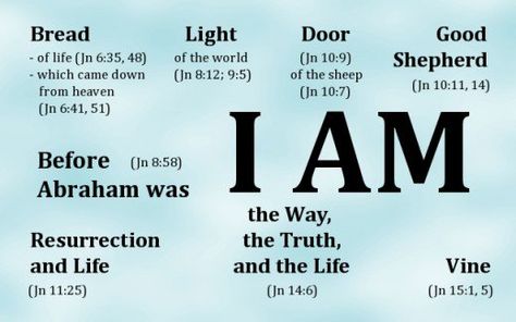 The seven  "I Am" statements of Jesus. Synoptic Gospels, I Am The Door, Jesus Wept, Four Gospels, Who Is Jesus, Attributes Of God, Why Jesus, I Am Statements, The Great I Am