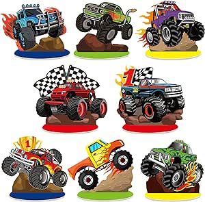 Monster Truck Party Centerpieces, Monster Truck Birthday Party Centerpiece, Monster Jam Table Centerpieces, Monster Truck Birthday Table Decor, Centerpiece For Birthday Party, Monster Jam Table Decor, Centerpiece For Birthday, Monster Truck Party Decorations, Truck Party Decorations