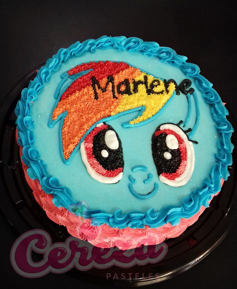 Rainbow Dash cake Rainbow Dash Birthday Cake, Rainbow Dash Cake, Rainbow Dash Birthday, Rawring 20s, My Little Pony Birthday Party, Little Pony Birthday Party, My Little Pony Poster, Pony Birthday, Cupcake Party