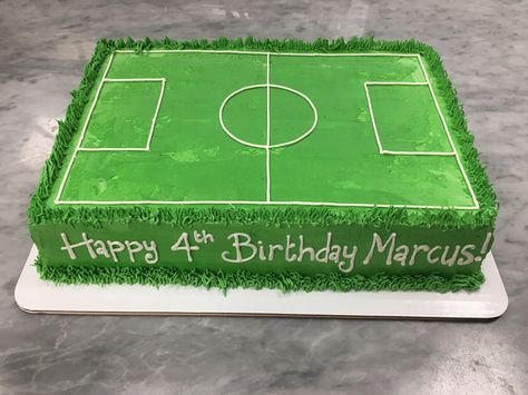 Soccer Field Cake Ideas, Soccer Cake Decorations, Soccer Field Birthday Cake, Soccer Pitch Cake, Fondant Football Cake, Easy Soccer Birthday Cake, Soccer Cake Design, Soccer Cakes Ideas, Soccer Bday Cake