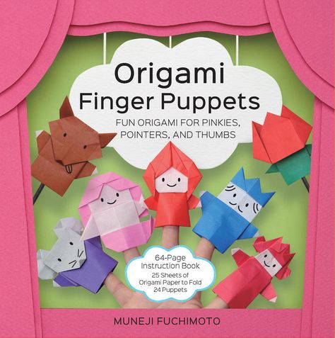 Origami Finger Puppets Review: Introduce the kids to our childhood and show them what it's like to use their creative minds by making all 25 adorable characters in this book. There are 25 step-by-step designs in the book and 25 sheets of origami paper to practice with. This really is a cute and unique product that kids will love. Origami Finger Puppets, Fun Origami, Paper Puppets, Puppet Crafts, Useful Origami, Book Origami, Origami Design, Finger Puppets, Paper Folding