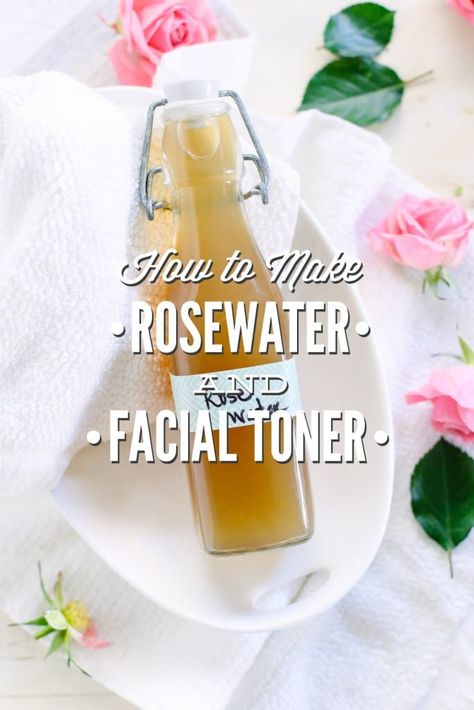 How To Make Rosewater, Rosewater Recipe, Homemade Skin Toner, Making Rose Water, Apple Cider Vinegar Toner, Water Moisturizer, Rose Water Toner, Homemade Oil, Oil Skin Care