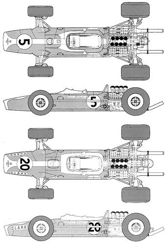 Lotus 49 F1 GP (1967) Cars Blueprints, Best Racing Cars, Lotus 49, Jim Clark, Tube Chassis, Pinewood Derby Cars, Lotus F1, Hot Rods Cars Muscle, Lotus Car