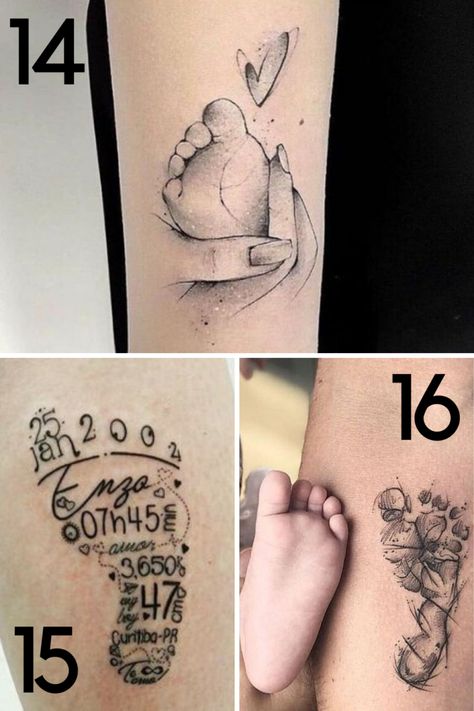 34 Sweet Baby Feet Tattoo Ideas - tattooglee Footprint Tattoo Ideas Mom, Baby Feet Tattoos For Dad, Baby Footprint Tattoo For Dad, Baby Feet Tattoos For Moms, New Baby Tattoo Ideas, Feet Tattoo Ideas, Dad And Son Tattoo Ideas, Baby Feet Tattoo, Baby Hand Tattoo