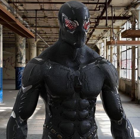 This would be perfect for Black Spider. CW Arrow or even a DC movie would work. Spiderman Noir, Spiderman Suits, Spiderman Artwork, Cosplay Armor, Marvel Cosplay, Black Spider, Superhero Design, Spiderman Art, Superhero Art