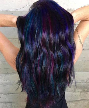 Oil Slick Hair, Slick Hair, Rainbow Hair Color, Ombré Hair, Fun Hair, Oil Slick, Hair Color And Cut, Mermaid Hair, Hair Colours