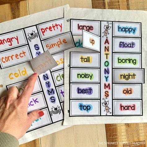 Synonym-and-Antonym-interactive-notebook Antonyms Anchor Chart, Teaching Synonyms, Antonyms Activities, Synonym And Antonym, Synonym Activities, Vocabulary Graphic Organizer, 123 Homeschool 4 Me, Vocabulary Instruction, Synonyms And Antonyms