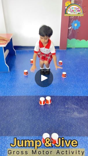 390K views · 23K reactions | ## Jumping for Fun and Learning at Little Illusions! ‍♀️‍♂️

Our nursery superstars are having a blast today with a super fun gross motor activity! 

Look at them jump and separate those colorful cups - they’re working on their coordination and balance, all while getting some wiggles out! 

On their way back, they’re putting the cups back together - building teamwork and following directions! 

Here at Little Illusions, we believe in learning through play!  This activity helps our little learners develop important gross motor skills in a fun and engaging way. 

**Want your little one to experience the joy of learning by doing?** 

Little Illusions is the BEST preschool in Greater Noida, offering a nurturing environment that sparks curiosity and ignites young mi Jumping Activities For Preschool, Gross Motor Activities For Preschoolers Indoor, Gross Motor Skills Activities, Gross Motor Activities For Preschoolers, Gross Motor Activities For Kids, Colorful Cups, Learning By Doing, Occupational Therapy Kids, Gross Motor Activity