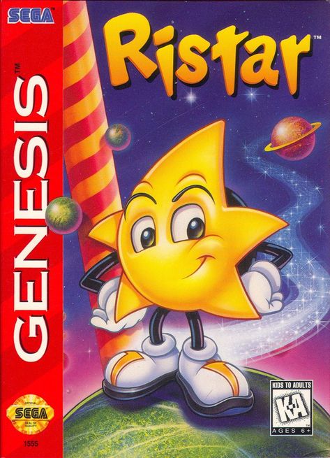 Ristar Genesis Front Cover Ristar Sega, Videogame Fanart, High Games, Mega Drive Games, Psychology 101, Sega Genesis Games, Games Characters, Sonic Party, Sega Mega Drive