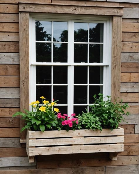 20 Most Creative Window Box Ideas For Your Home – ToolzView Pallet Window Boxes, Window Box Design Ideas, Easy Window Boxes, Flower Boxes Window, Shutters And Window Boxes, Diy Window Boxes, Wooden Window Boxes, Wood Window Boxes, Window Box Ideas