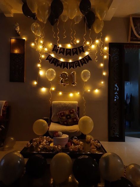 Unique Birthday Celebration Idea Surprise Birthday Decorations, Birthday Decorations At Home, Happy Birthday Decor, Birthday Room Decorations, Birthday Party At Home, Boy Birthday Decorations, Simple Birthday Decorations, Decor Ideas Bedroom, 21st Birthday Decorations