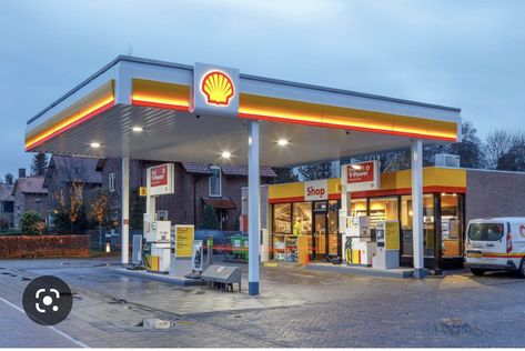 Gas Station Reference, Bloxburg Gas Station, Chevron Gas Station, Bloxburg Town, Shell Gas Station, Station Service, Building Illustration, Petrol Station, Filling Station