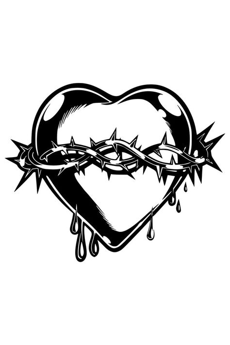 Heart With Thorns, Word Tattoo Ideas, Thorn Tattoo, Barbed Wire Tattoos, Skull Rose Tattoos, G Tattoo, Star Logo Design, Photo Png, Heart Tattoo Designs