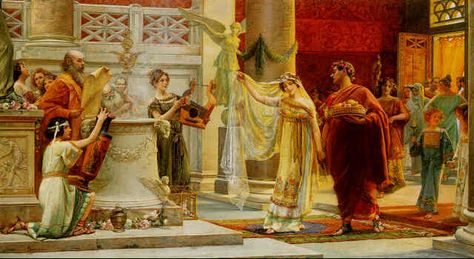 A familiar Roman wedding ceremony included the words, spoken by the bride, ubi tu Gaius, ego Gaia ("as you are Gaius, I am Gaia"), to which the bridegroom replied, ubi tu Gaia, ego Gaius. Ancient Rome History, Rome City, Rome Antique, Roman History, Ancient Egyptian Art, Ancient Aliens, Egyptian Art, Outdoor Art, Ancient Romans