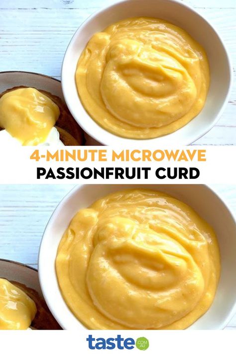 Passionfruit Curd Recipe, Passionfruit Butter, Cheesecake Tiramisu, Chocolate Custard Recipe, Curd Recipes, Microwave Lemon Curd, Passionfruit Curd, Fruit Curd, Passion Fruit Curd