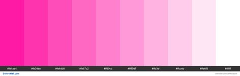 Tints XKCD Color neon pink #fe019a hex #fe1aa4, #fe34ae, #fe4db8, #fe67c2, #ff80cd, #ff99d7, #ffb3e1, #ffcceb, #ffe6f5, #ffffff Brand original color codes, colors palette. Red Color Palettes, Southwestern Wedding, Ui Color, Hex Color Palette, Red Colour Palette, Color Palette Pink, Colors Palette, Easy Diy Gifts, Color Codes