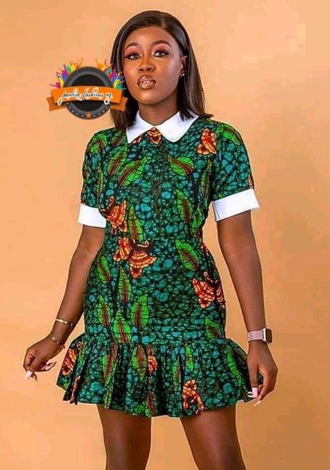 Latest Ankara Short Gown, Ankara Short, Ankara Short Gown Styles, Ankara Dress Styles, African Print Dress Ankara, Short African Dresses, Best African Dresses, African Fashion Skirts, African Wear Dresses