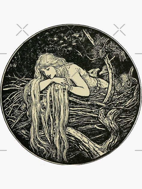 "Fairycore Daydream" Sticker for Sale by elevens | Redbubble Elderberry Elixir, Andrew Lang, Fairytale Illustration, Fairy Book, Alphonse Mucha, Fairytale Art, Art And Illustration, Ink Illustrations, 10 Reasons