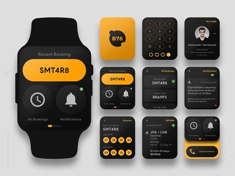 Travel App For Apple Watch - Concept by Bahur78 | Dribbble Apple Watch App Design, Smart Watch Design, Apple Watch Design, Apple Watch 3, Travel App, App Ui, Interface Design, Site Internet, Apple Watch Series