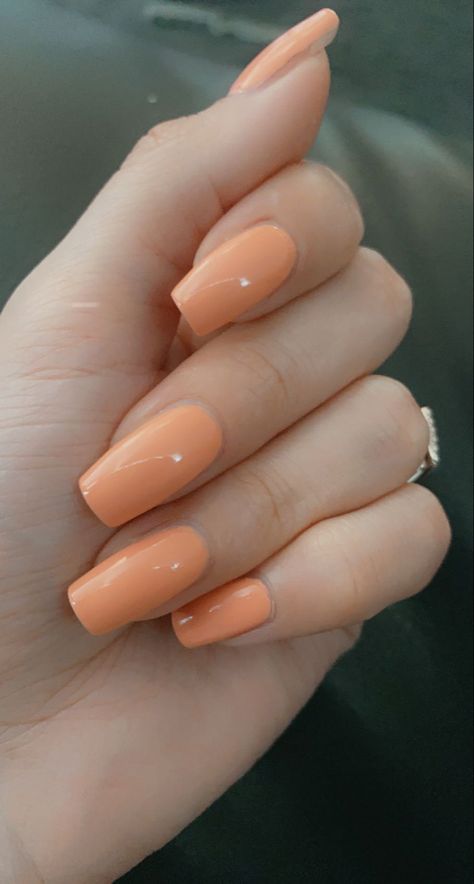 Salmon Orange Nails, Baby Orange Nails, Pale Orange Nails, Peachy Orange Nails, Pastel Orange Nails, Light Orange Nails, Salmon Nails, Baby Orange, Summery Nails