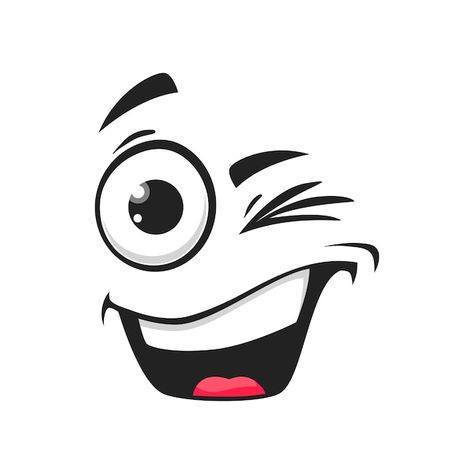 Laughing Cartoon Face, Smile Illustration Face, Funny Smile Faces, Funny Face Cartoon, Happy Face Drawing, Smile Vector, Eye Cartoon, Funny Eyes, Cartoon Faces Expressions