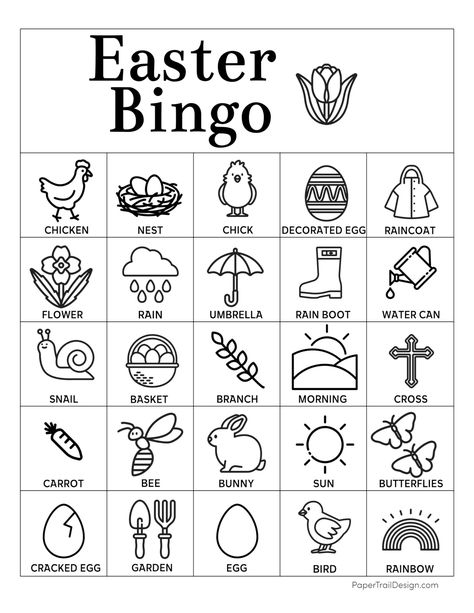 Easter Bingo Cards, Fun Easter Games, Custom Bingo Cards, Free Easter Coloring Pages, Easter Bingo, Easter Templates Printables, Free Printable Bingo Cards, Bingo Card Template, Paper Trail Design