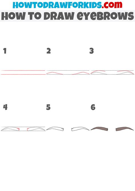 How To Draw Straight Eyebrows, How To Draw Brows Step By Step, How To Draw Eyebrows Step By Step, Draw Eyebrows Step By Step, Facial Tutorial, Face Makeup Guide, Eyebrows Step By Step, Art Steps, Eyebrow Tutorial For Beginners