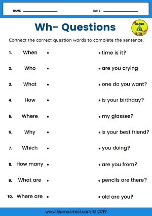 Wh Questions Worksheets | ESL Worksheets | Games4esl Mr Miss Mrs Ms Worksheet, Where Questions Worksheet, Question Words Worksheet Grade 2, Question Words Worksheet For Grade 1, How Questions Worksheet, Wh Words Activities, English Grammar Worksheets For Class 6, Wh Worksheets Wh Questions, English Worksheets For Grade 4 Grammar