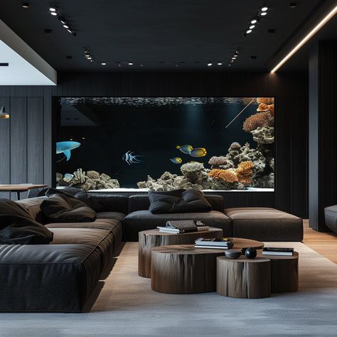 Marine Manor :: Behance Luxury Aquariums Home, Eco House Design, Lux Life, Condo Decorating, Dark Style, Architecture Design Concept, Luxe Interiors, Aesthetic Rooms, Modern Minimalism