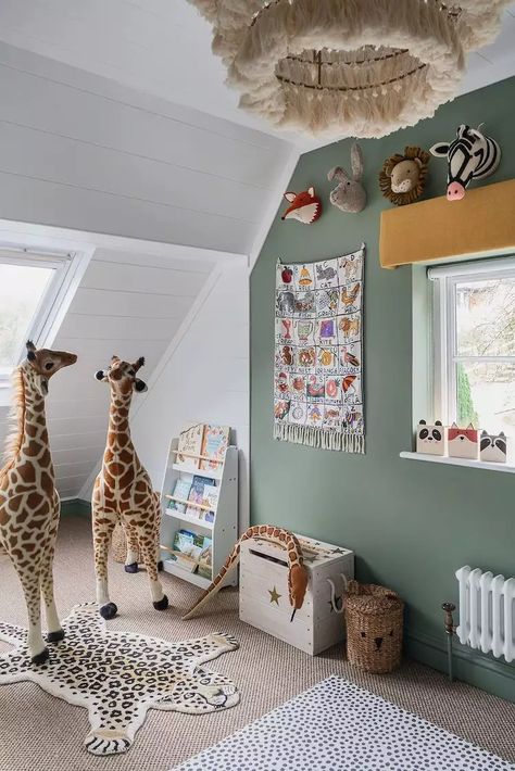 42 Whimsical Playroom Ideas for Endless Fun Playroom Paint, Stylish Playroom, Mint Green Walls, Attic Playroom, Whimsical Nursery, Daughter Bedroom, Green Wall Decor, Calming Spaces, Traditional Wall Art