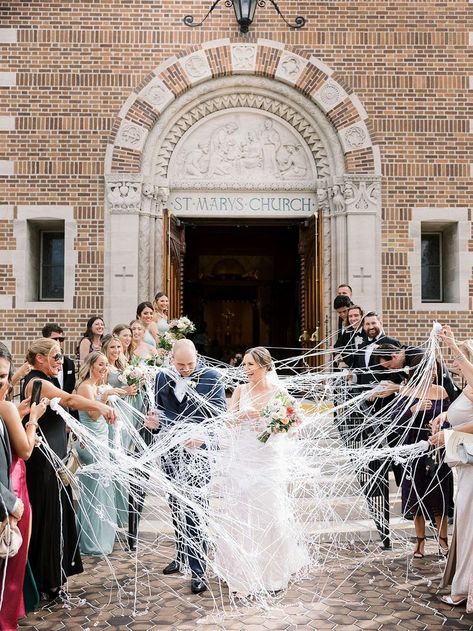 Options instead of a sparkler exit, church streamers exit, white confetti exit, unique wedding exit ideas, st.pete catholic church wedding, fun idea for after ceremony, fun post-ceremony photo op #ad Unique Wedding Exit, Paper Crackers, Wedding Exit Ideas, Wedding Streamers, Catholic Church Wedding, Wedding Exit, Confetti Poppers, Wedding Send Off, Dream Dream