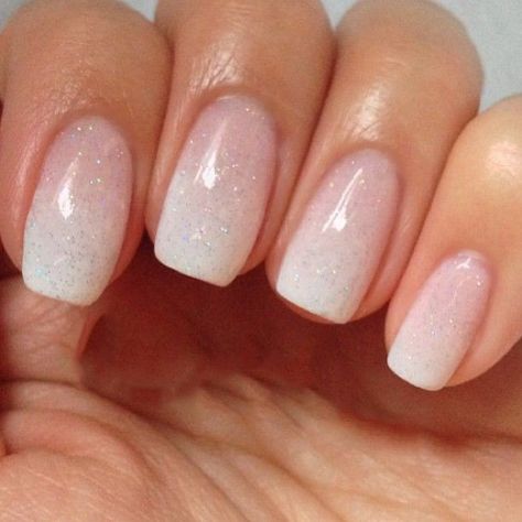 Sparkly French Manicure, Ombre French Manicure, Sparkle French Manicure, Bridal Nails French, Ambre Nails, Ombre French Nails, Glitter French Nails, Short Nail Manicure, Gel Nails French