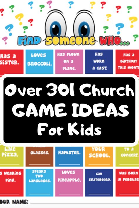 Find over 301 Sunday School Games for kids that you can play in church this Sunday. #Sundayschoolgames Wednesday Night Church Games, Childrens Church Games, Sunday School Games For Kids Indoor, Easter Sunday School Games, Sunday School Games For Kids, Church Games For Kids, Bible School Games, Kids Church Games, Game Ideas For Kids