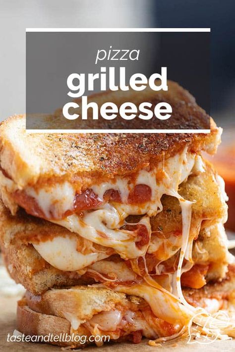 Pepperoni Pizza Grilled Cheese, Pepperoni Grilled Cheese, Grilled Cheese Pizza, Quick And Easy Weeknight Dinners, Pizza Grilled Cheese Sandwich, Recipe For Pizza, Easy Grilled Cheese, Asian Steak Bites, Grill Cheese