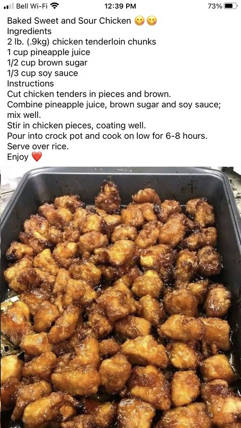 Baked Sweet And Sour Chicken, Easy Stir Fry Recipes, Chicken Tenderloin, Sweet And Sour Chicken, Sweet Sour Chicken, Sweet N Sour Chicken, Grandmas Recipes, Chinese Recipes, Easy Delicious Recipes