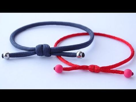 Bracelet Slide Knot, How To Tie A Bracelet Sliding Knot Video, How To Make Bracelet Knots, How To Do Bracelet Knots, Tieing Bracelet, Diy Knotted Bracelet, Knots For Bracelets Adjustable, How To Make An Adjustable Bracelet Knot Step By Step, Sliding Knots For Bracelets